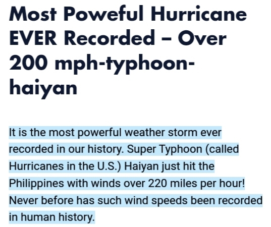 Could you imagine if this hurricane in the article hit Florida?