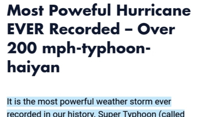 Could you imagine if this hurricane in the article hit Florida?