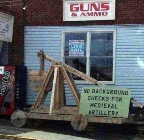 You only have a trebuchet for self defence. What do you load it with?