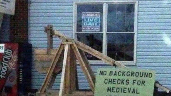 You only have a trebuchet for self defence. What do you load it with?