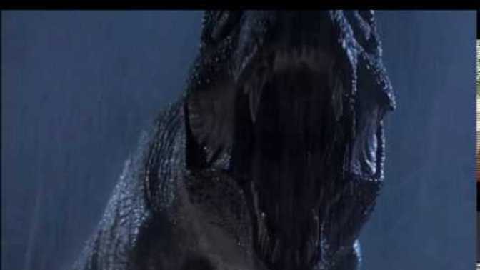 Were sounds added after filming the scene or did Rexy have some kind of voice recorder thing inside her?