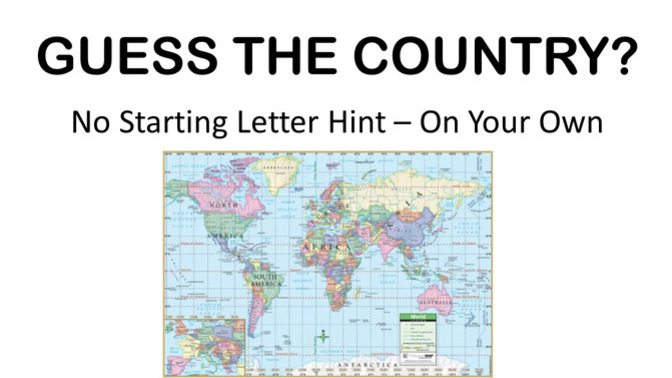 Guess the Country - No Starting Letter Hint - You're On Your Own?