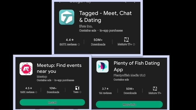 What are people's expectations on sites such as Tagged Meetup or Plenty of Fish? What other meeting apps are there and what are they for?