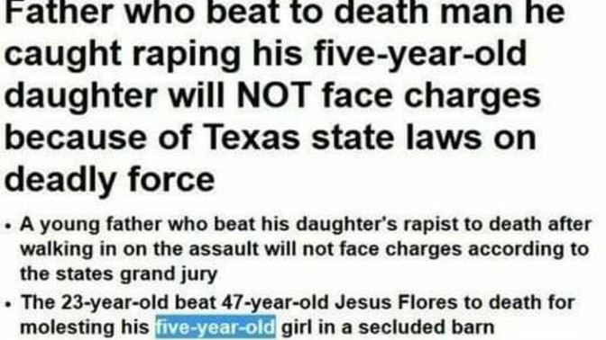 A 23 year old father beat his daughters rapist to death, and certain media outlets are calling this murder or over kill, what do you think?