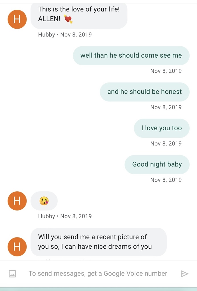 Boyfriend told another woman he’s the love of her life?