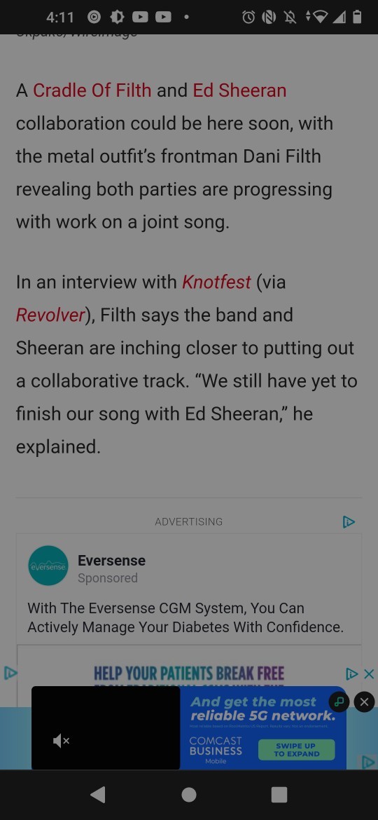 Ed Sheeran and extreme metal band Cradle of Filth are making a song together. How does this make you feel?
