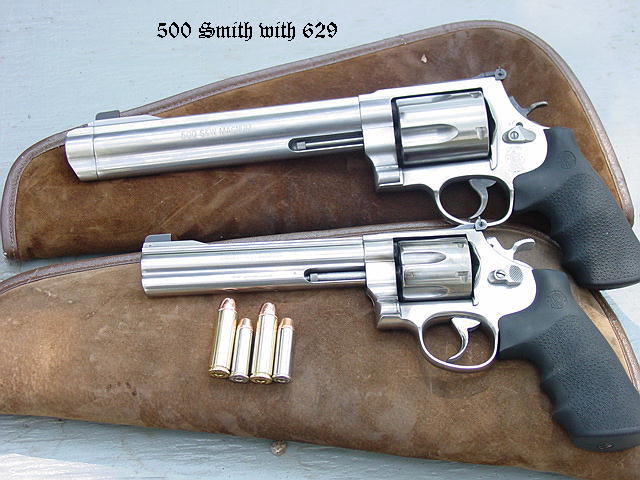 8" .500 S&W on top, 6" .44 Magnum on the bottom, for comparison.