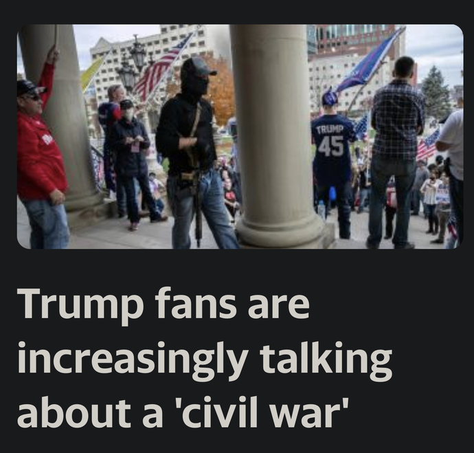Is it cool to call for Civil War if you lose an Election?