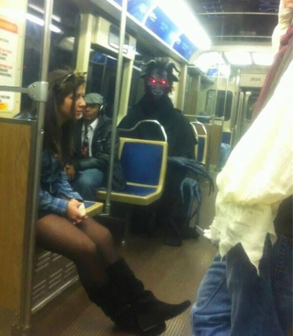 You see this creature staring at you on a subway. What do you do?