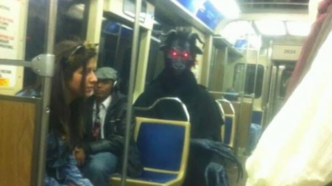 You see this creature staring at you on a subway. What do you do?