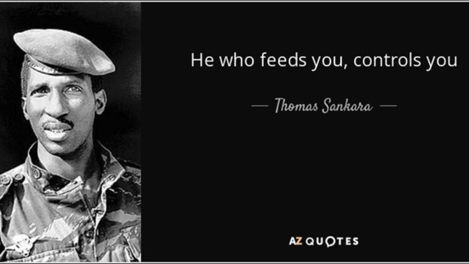 “He who feeds you, controls you.” Do you agree or disagree with this statement?