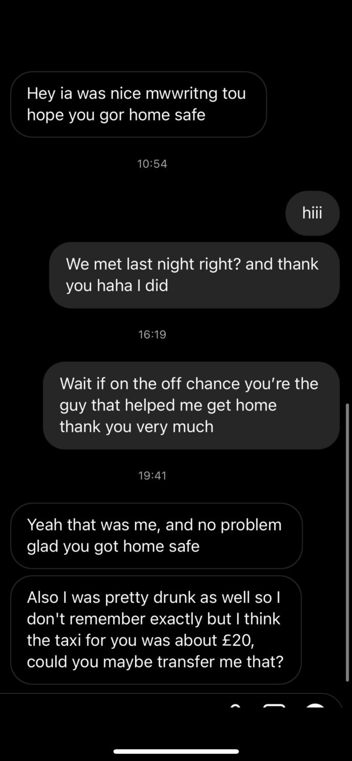 Do you think a guy likes me if he waited with a very drunk me to get a taxi in the rain for 2 hours?