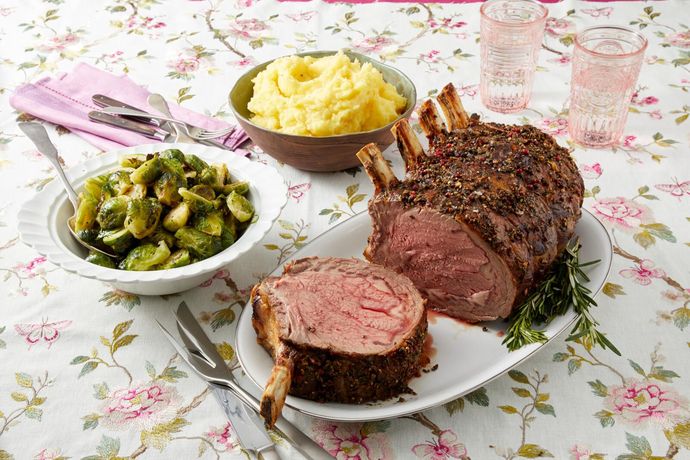 prime rib and mashed potatoes
