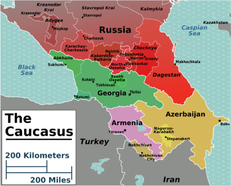 Are Georgia, Armenia and Azerbaijan in Europe or the Middle East?