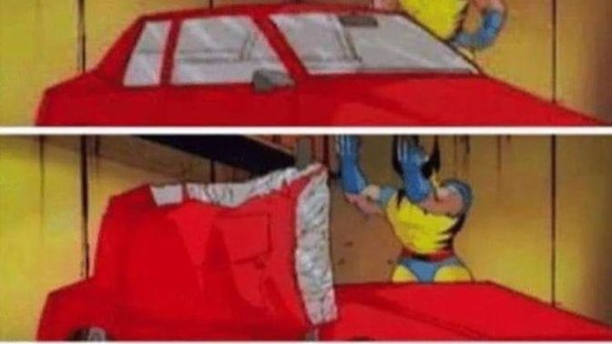 How thankful would YOU be if wolverine made your car into a convertible?