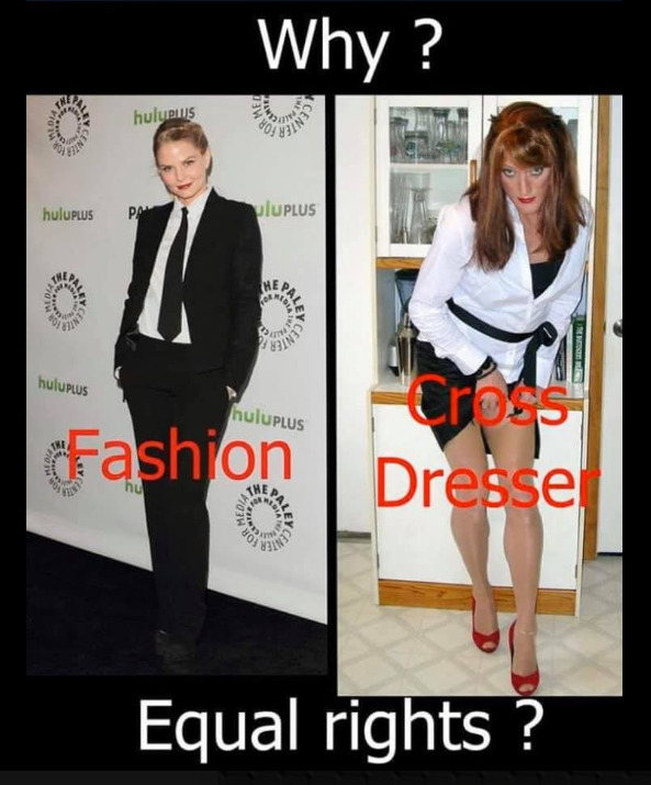 When a woman wears her husbands clothing. How come she is not marked as a crossdresser?