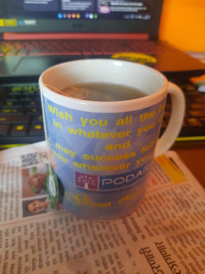 My school gave us this mug after passing 10th. For people with 10 CGPA only.