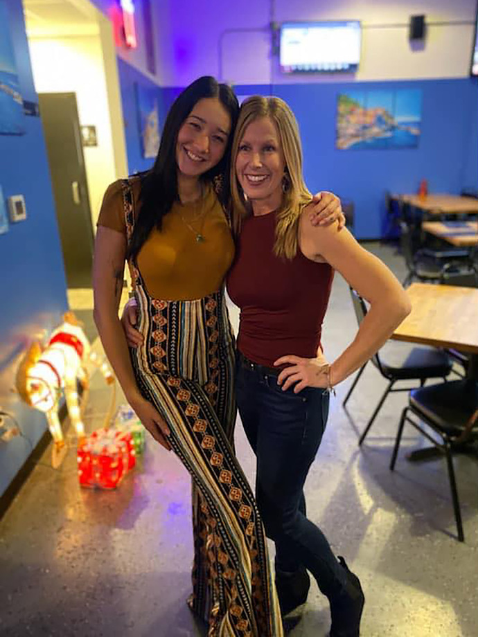 Kyli Watts (left) and her mother, Amy Watts.