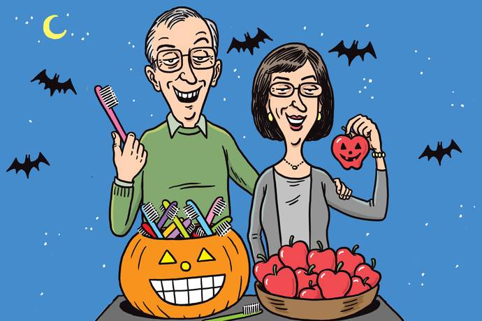 Does passing out candy on Halloween make a good date night?
