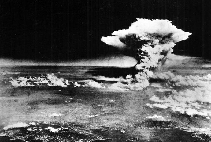 Hiroshima, Japan, on Aug. 6, 1945, shortly after the "Little Boy" atomic bomb was dropped.