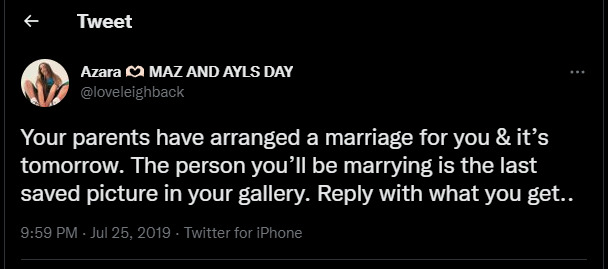 Based off this tweet, would you marry the partner your parents chose?