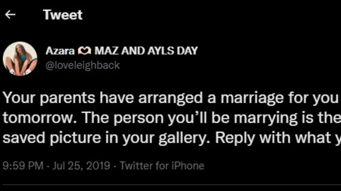 Based off this tweet, would you marry the partner your parents chose?