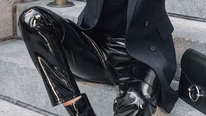 Can patent leather make a woman very classy and very sexy at the same time?