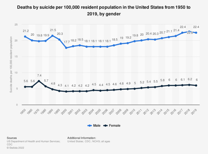 Why is women's suicide rate increasing?