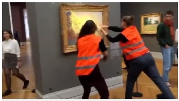 What do you think of the mashed potato thrown over the £96,000,000 Monet painting?