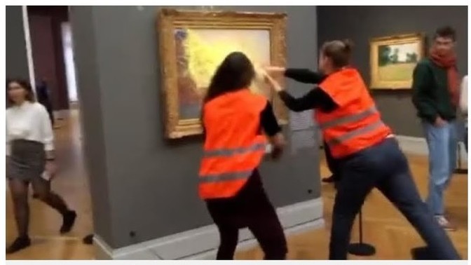 What do you think of the mashed potato thrown over the £96,000,000 Monet painting?