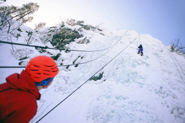 Ice Climbing in Pyha, Lapland, Finland.