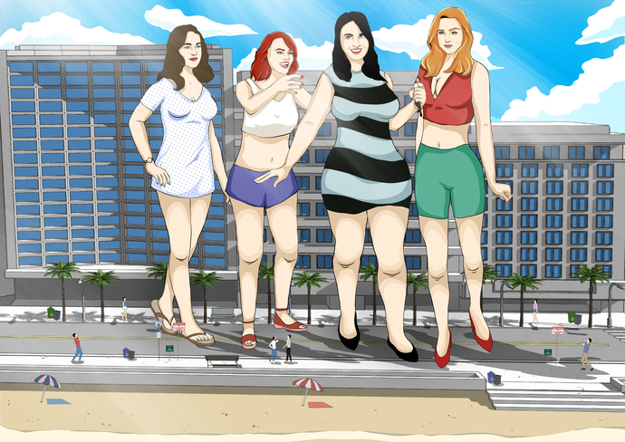 Elizabeth, Rousseau, Sienna, and Amber