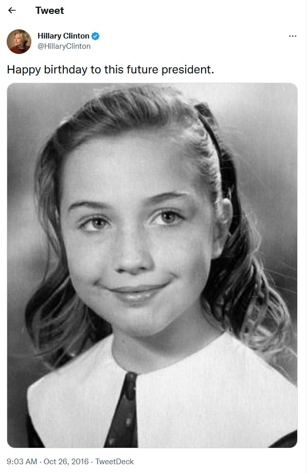 How does this tweet make you feel on Hillarys 75th birthday?