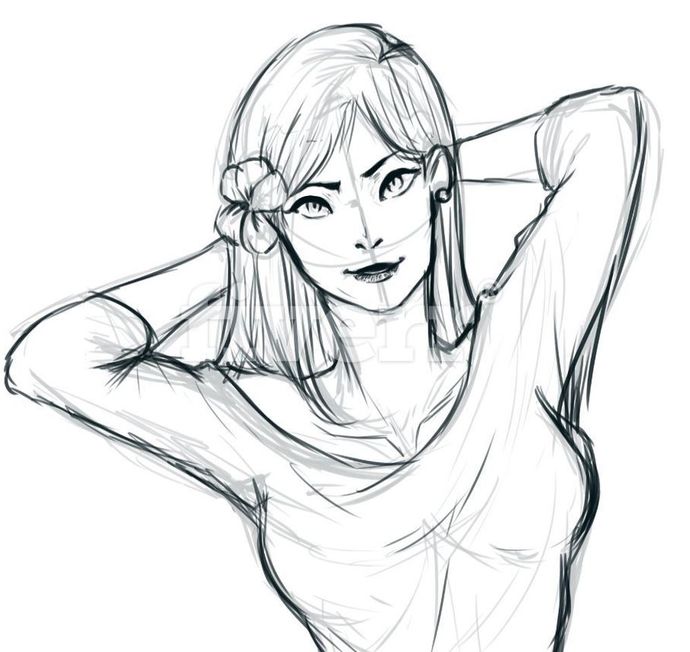 I can post drawings of beautiful women, too. This is Sarah.
