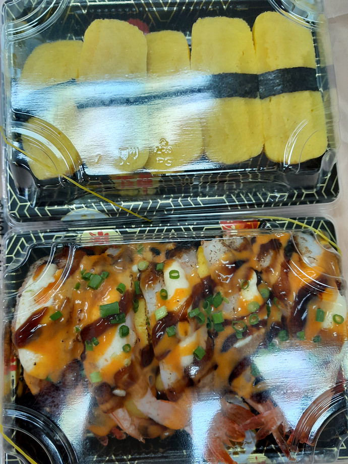 Cheese Shrimp Sushi and Egg Sushi