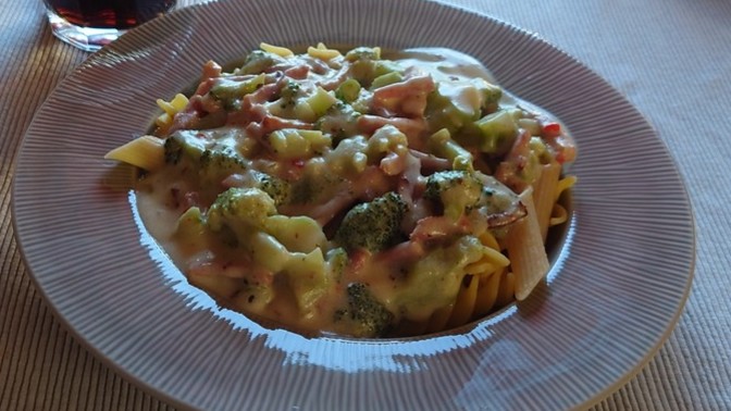 Ham and broccoli in cream cheese, milk sauce with pasta? Yay or Nay?