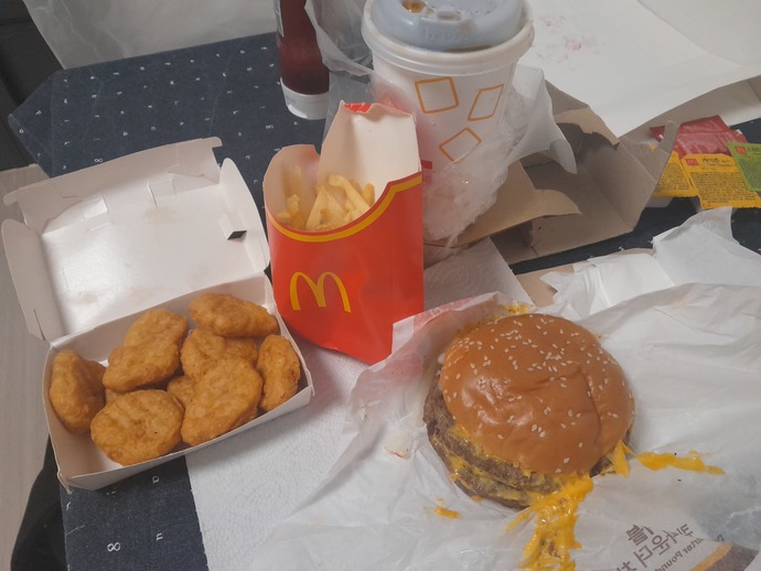 The last time I was at a McDonalds was July 6th, and the fake Chicken McNuggets were so bad, I couldn't even finish them.