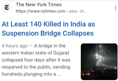 India bridge collapses ?