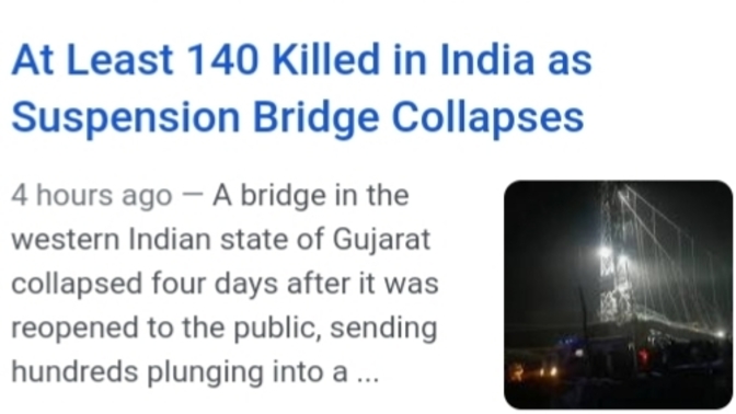 India bridge collapses ?
