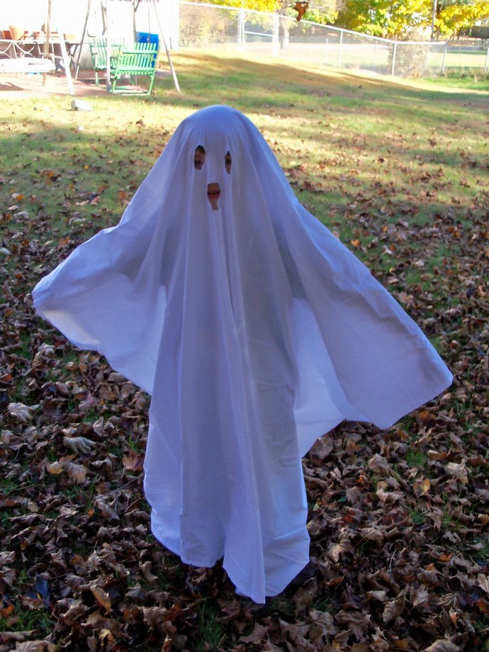 A sheriff's office throws sheets over their horses and cuts out holes for eyes on Halloween. Do you think the costume was meant to be KKK or ghosts?