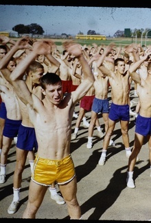 Guys used to do gym class without shirts