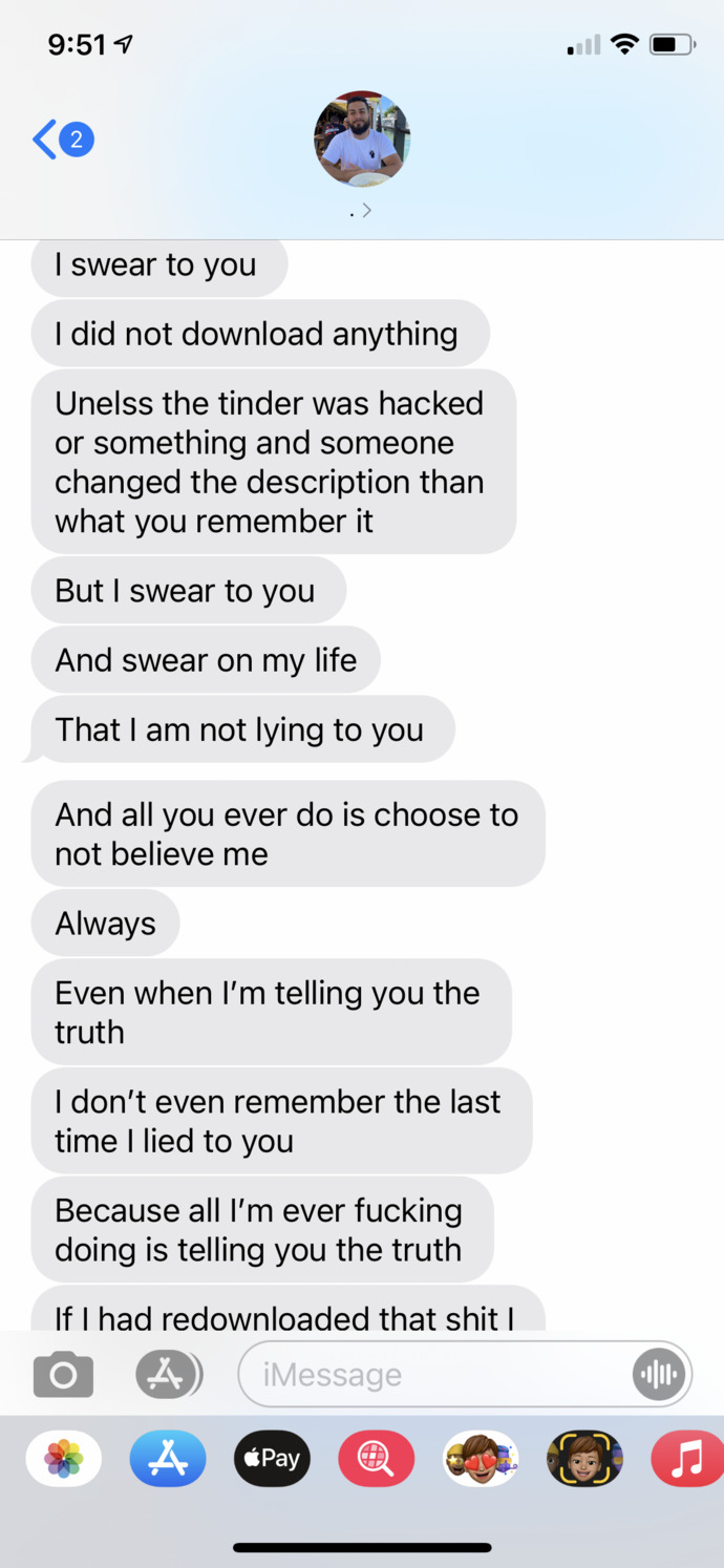 Do u think my boyfriend is lying about downloading not tinder?
