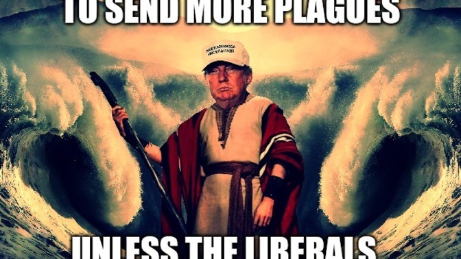 Does Trump thinks he's Moses by saying "Let them all go now" who were part of the 1/6 "Tourist Visit" he asked for?