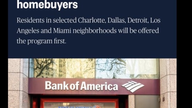 Bank of America announces a zero down payment and zero closing cost for only black and Hispanic first time homebuyers? Is this racism?
