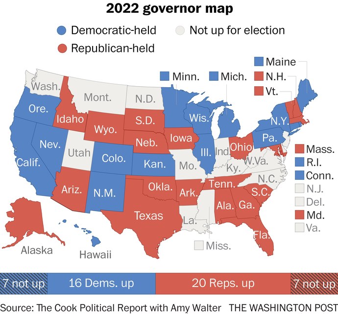 What are your predictions for USA 2022 gubernatorial races?