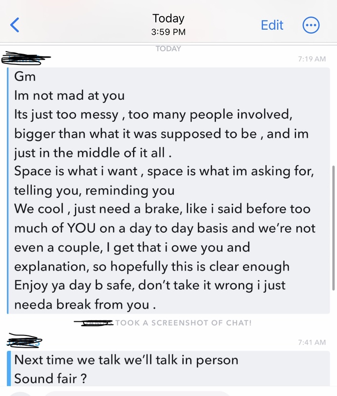 My friends with benefits sent me this after an argument last night?
