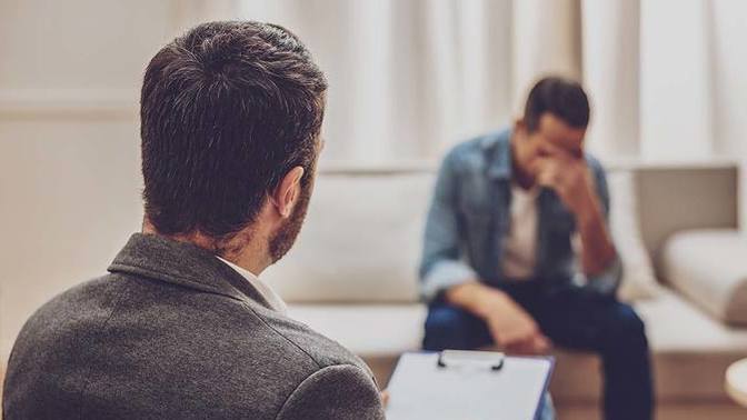 What issues or problems do men usually go to therapy for?