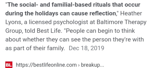 Why do think most couples break up on the holidays?