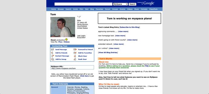 Did you ever have an account on MySpace. com?