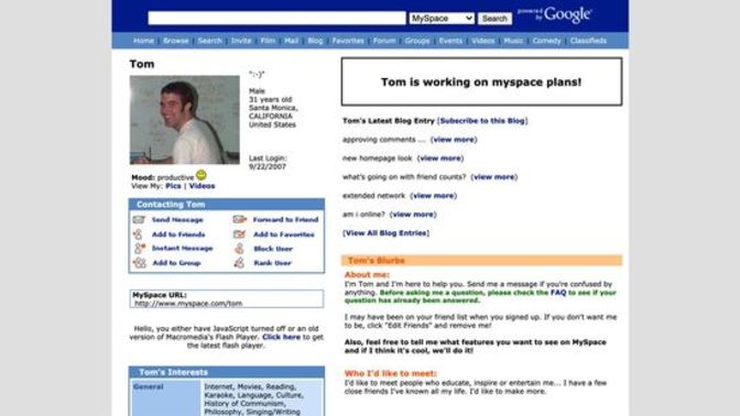 Did you ever have an account on MySpace. com?